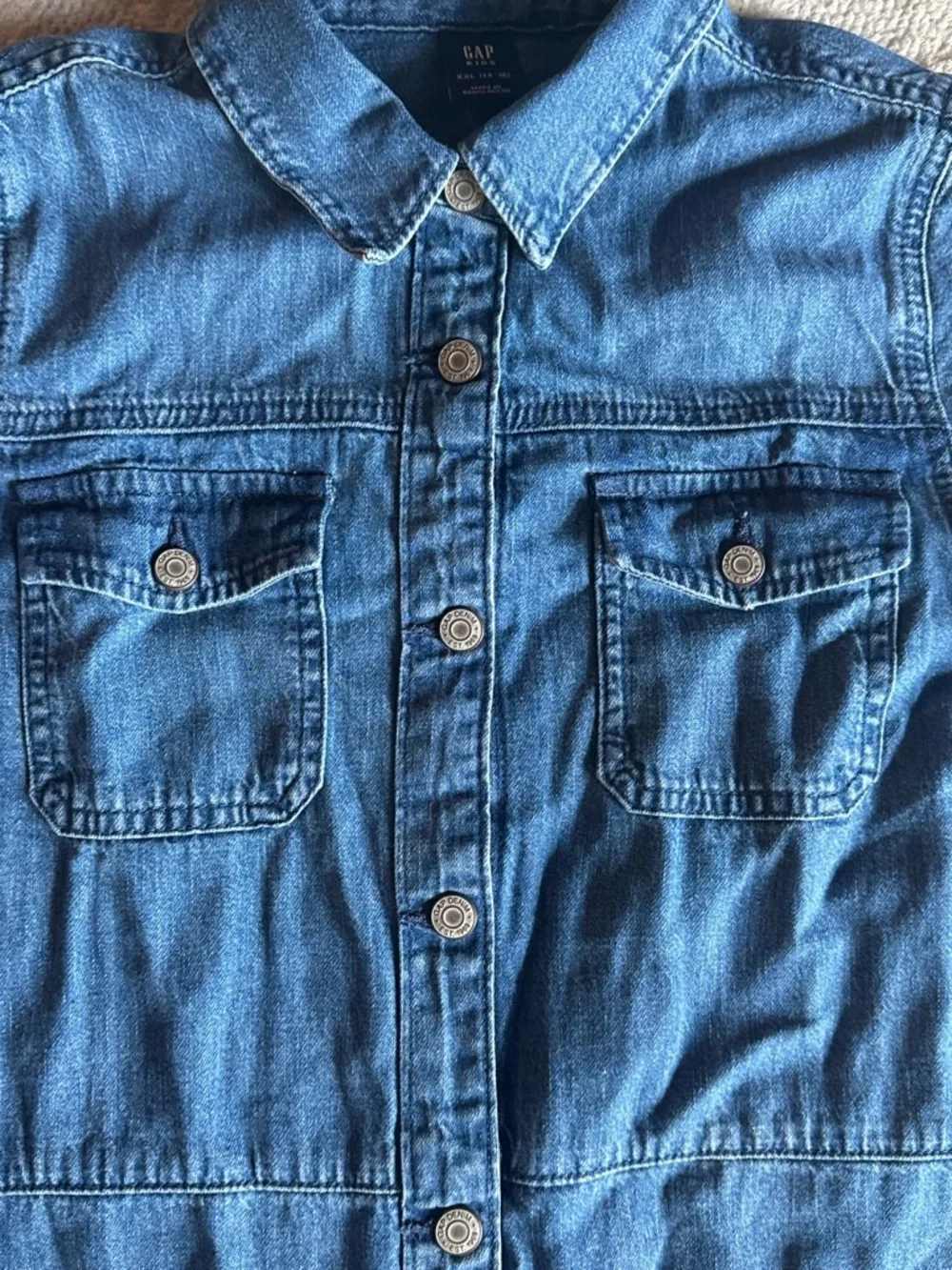 GAP Kids Dark Blue Denim Shirt Dress